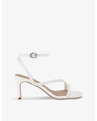 Carvela Kurt Geiger - Paparazzi Low Bead-Embellished Faux-Leather Heeled Sandals - Lyst