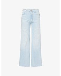 Mother - The Hustler Roller Skimp Frayed Stretch-Denim Jeans - Lyst