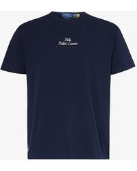 Polo Ralph Lauren - Script Logo Text-print Cotton-jersey T-shirt - Lyst