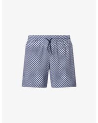 Derek Rose - London Geo Cross Printed Swim Shorts - Lyst