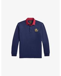 Polo Ralph Lauren - Brand-Print Classic-Fit Cotton-Jersey Rugby Shirt - Lyst