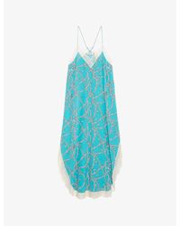 Zadig & Voltaire - Ristyl Chain-Print Silk Maxi Dress - Lyst