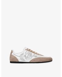 Jimmy Choo - Sunny Perforated Leather And Suede Trainers - Lyst