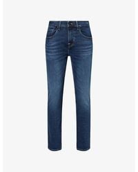 7 For All Mankind - Slimmy Tapered-Leg Stretch-Denim Jeans - Lyst