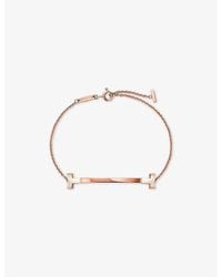 Tiffany & Co. - Tiffany T Smile Medium 18Ct Rose- And Mother-Of-Pearl Bracelet - Lyst