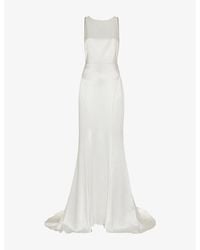 Whistles - Lina Low-Back Satin Wedding Dress - Lyst