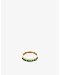 Monica Vinader - Mini Baguette 18ct -plated Vermeil Sterling-silver And Onyx Ring - Lyst
