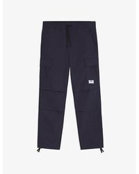HUGO - Logo-Patch Elasticated-Waist Cotton Cargo Trousers - Lyst