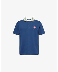 CASABLANCA - Laurel Logo-Patch Cotton-Pique Polo Shirt - Lyst