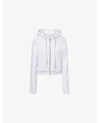 Entire studios - Zip-Up Cropped Cotton Hoody - Lyst