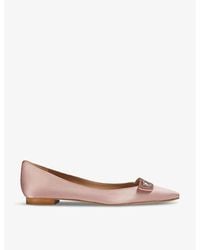 LK Bennett - Amore Heart-Embellished Satin Ballet Flats - Lyst