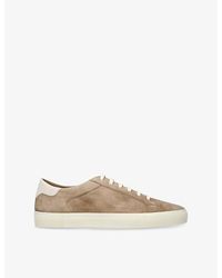 Brunello Cucinelli - Foiled-Logo Suede Low-Top Trainers - Lyst