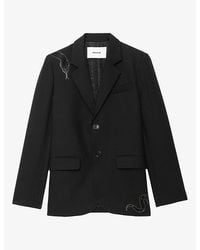 Zadig & Voltaire - Vanille Rhinestone-Embellished Stretch-Woven Blazer - Lyst