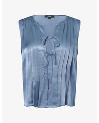 Rails - Aja Pleated Satin Top - Lyst