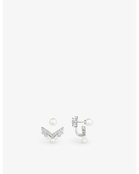 Chaumet - Joséphine Aigrette 18Ct- 0.20Ct Brilliant-Cut Diamond And 2.85Ct Akoya Pearl Single Earring - Lyst
