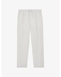 Reiss - Barges Drawstring-Waist Linen Trousers - Lyst