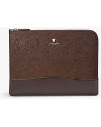 Aspinal of London - City Large Logo-embossed Leather Laptop Case - Lyst