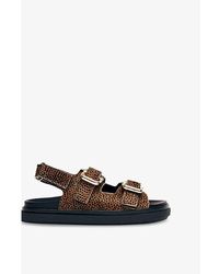 Alohas - Harper Two-Strap Leather Sandals - Lyst