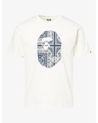 A Bathing Ape - Paisley Ape Head Graphic Cotton-Jersey T-Shirt - Lyst