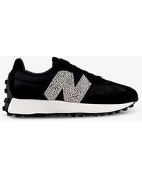 New Balance - Black Leopard White 327 Suede And Mesh Low-top Trainers - Lyst