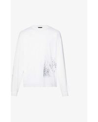 The Kooples Graphic-print Crewneck Cotton-jersey Top - White