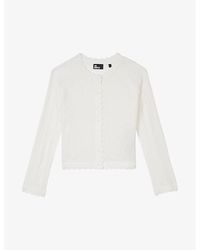 The Kooples - Scalloped-edge Slim-fit Knitted Cardigan X - Lyst