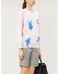 Sandro Tie-dye Stretch-jersey Sweatshirt - Blue