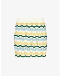 Casablanca - Bouclé Wave-knit Cotton-blend Mini Skirt - Lyst