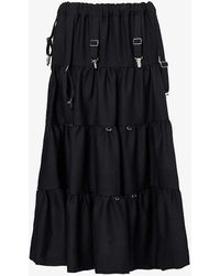 Noir Kei Ninomiya - Pleated High-waist Wool Midi Skirt - Lyst