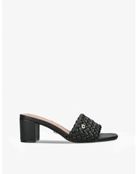 Carvela Kurt Geiger - Laatice Woven-texture Faux-leather Heeled Mules - Lyst
