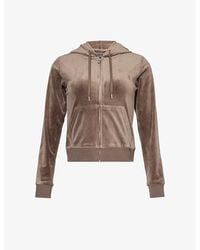 Juicy Couture - Robertson Logo-embellished Stretch-velour Hoody - Lyst