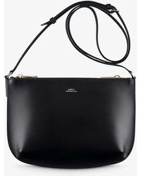 A.P.C. - Sarah Logo-embossed Leather Shoulder Bag - Lyst