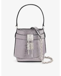 Givenchy - Shark-lock Micro Metallic-leather Bucket Bag - Lyst