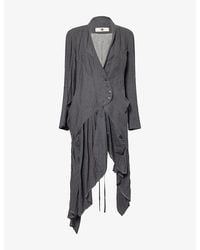 Marc Le Bihan - Tie-Front Tail Wool-Blend Jacket - Lyst