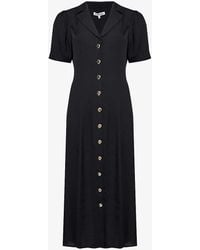 Reformation - Wilde Puff-sleeve Button-front Woven Midi Dress - Lyst