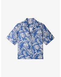 Sandro - Floral-Print Relaxed-Fit Woven Shirt - Lyst