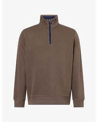 GANT - Sacker Rib Half-Zip Cotton-Jersey Sweatshirt - Lyst