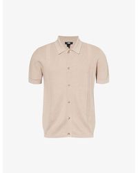 PAIGE - Mendez Short-sleeve Cotton And Linen-blend Knit Shirt Xx - Lyst
