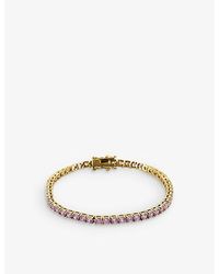 OMA THE LABEL - Tennis 18ct Yellow Gold-plated Brass And Cubic Zirconia Bracelet - Lyst