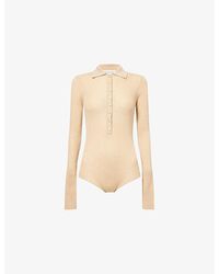 Frankie Shop - Solana Polo-Collar Wool, Silk And Cashmere Bodysuit - Lyst