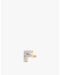 Missoma - Pave Initial Single Stud Earring - Lyst