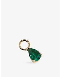 Astrid & Miyu - Birthstone May 14Ct- And Lab-Grown Emerald Earring Charm - Lyst