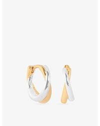 Astrid & Miyu - Illusion Twist 18Ct And Rhodium-Plated Sterling- Huggies - Lyst