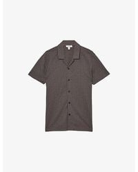 Reiss - Drakes Geometric-Pattern Cotton-Blend Shirt - Lyst