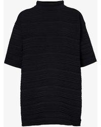 Pleats Please Issey Miyake - Ribbed Relaxed-fit Knitted Top - Lyst