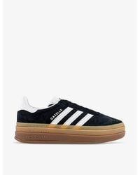 adidas - Gazelle Bold Brand-Embellished Suede Low-Top Trainers - Lyst