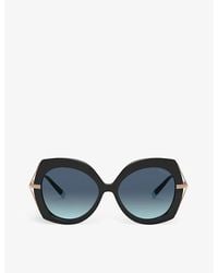Tiffany & Co. - Tf4169 Wheat Leaf Butterfly-frame Acetate And Metal Sunglasses - Lyst