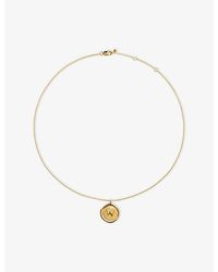 Monica Vinader - Initial W Stamp 14Ct Vermeil Necklace - Lyst