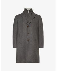 Eleventy - Single-breasted Notched-lapel Regular-fit Wool Coat - Lyst