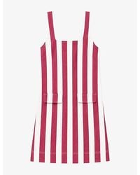 Ro&zo - Stripe-Pattern Sleeveless Stretch-Cotton Mini Dress - Lyst